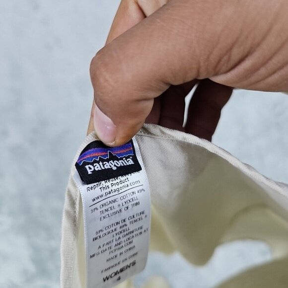 Patagonia Top Womens Size 4 Beige/Yellow Strap Combo Organic Cotton Lyocell Tank - Picture 5 of 6